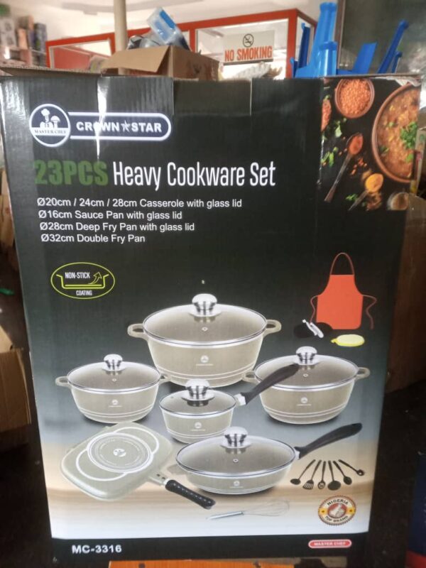 23PCS HEAVY COOKWARE SET CROWN STAR MC-3316