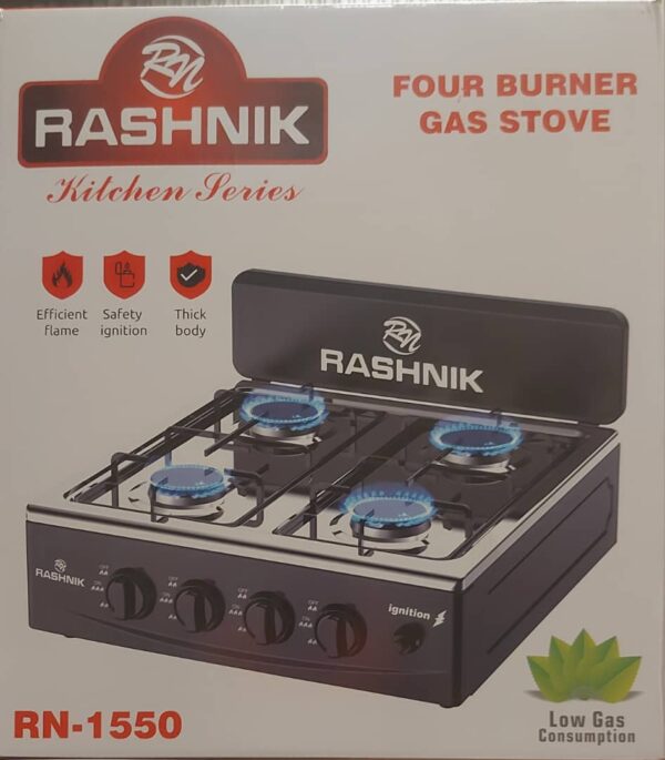 RASHNIK 4 BURNER GAS COOKER 1551 RN-1551 GAS