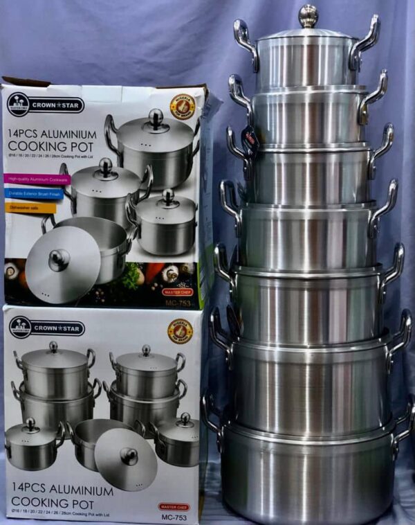 7PCS CROWNSTAR QUALITY ALUMINIUM POT MC-753