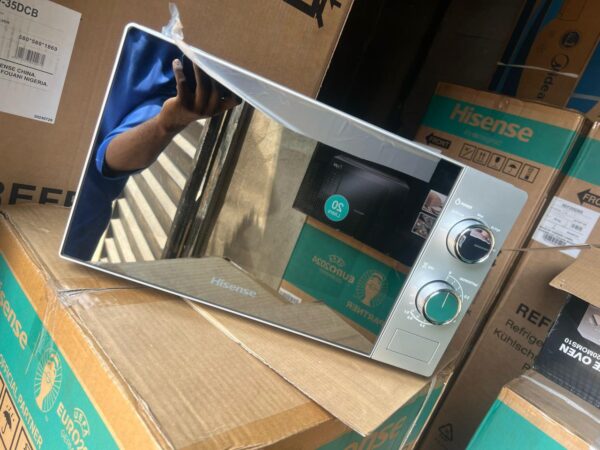 Silver hisense microwave