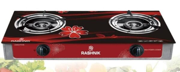 RASHNIK GLASS GAS 2 BURNER rn1518 RNGLSSGS