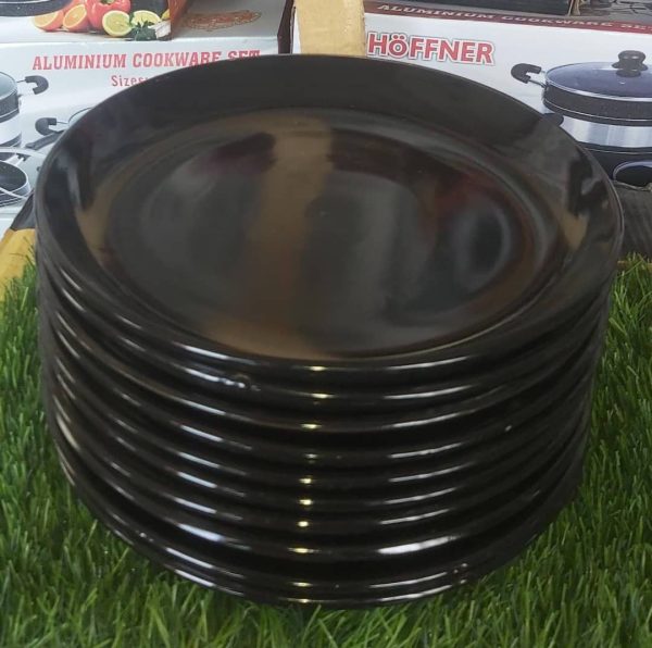 10.5" black ceramic awo dishes/plate