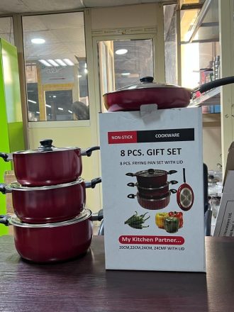 8PCS MILTON NONSTICK POT SET 3POT 1FRYPN