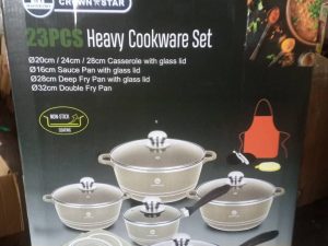 23PCS HEAVY COOKWARE SET CROWN STAR MC-3316