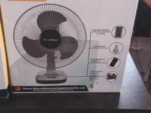 12" POWER DELUXE SOLAR  FAN WITH 2LED BULB & PANEL