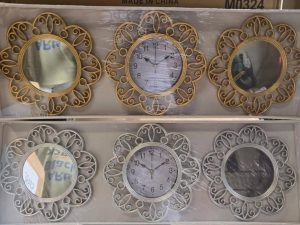 3IN1 WALL CLOCK WITH MIRROR SILVER