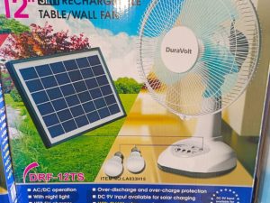 12INCHES 3IN1  DURAVOLT SOLAR RECHARGEABLE FAN DRF-12TS