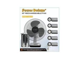 12INCHES POWER DELUXE RECHARGEABLE FAN WITH 2LED BULB