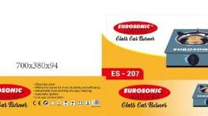 EUROSONIC 2 BURNER GAS ES-207 GLASS