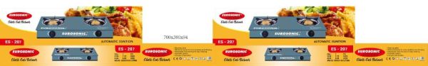 EUROSONIC 2 BURNER GAS ES-207 GLASS