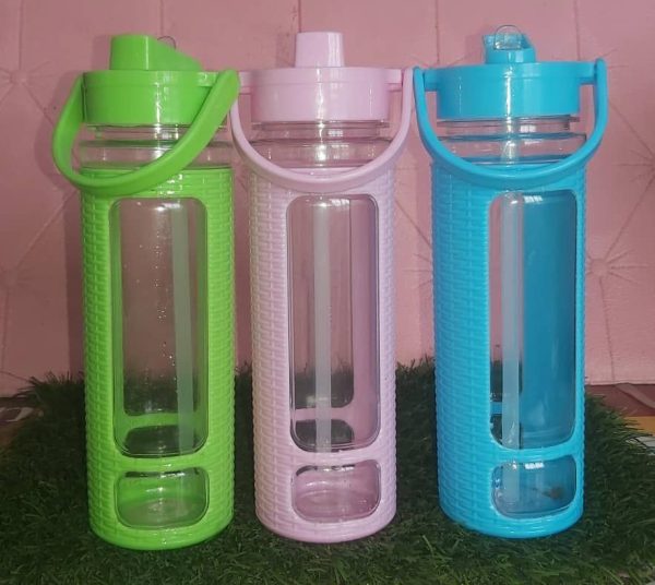 WOOVEN WATER BOTTLE WITH STRAW 2K