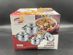 SP2-4  8PCS STAINLESS DISH POT/POT APPLIANCE