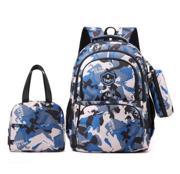 KHAKI SET SCHOOL BAG AND LUNCH BAG