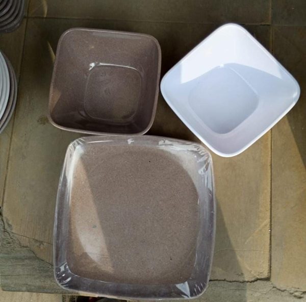 SQUARE PLATE FLAT HALF DOZEN