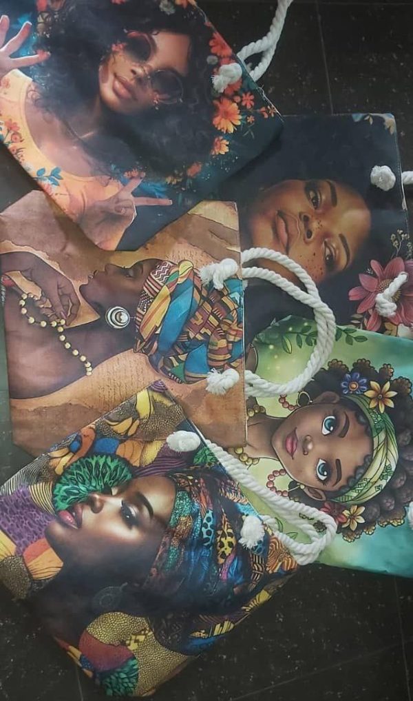 FACE PRINT TOTE BAG