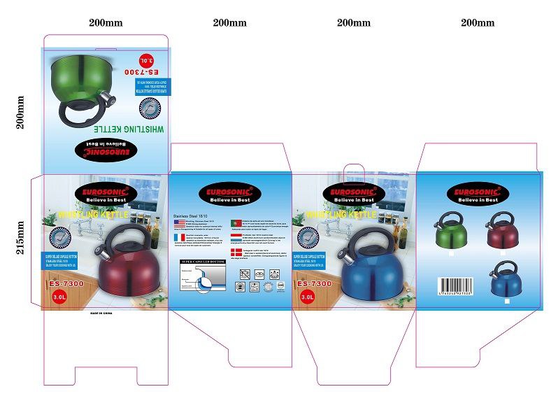 EUROSONIC WHISTLING KETTLE 3L ES-7300