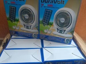 DURAVOLT SOLAR RECHARGEABLE FAN 3IN1 7INCHES DRF-607B