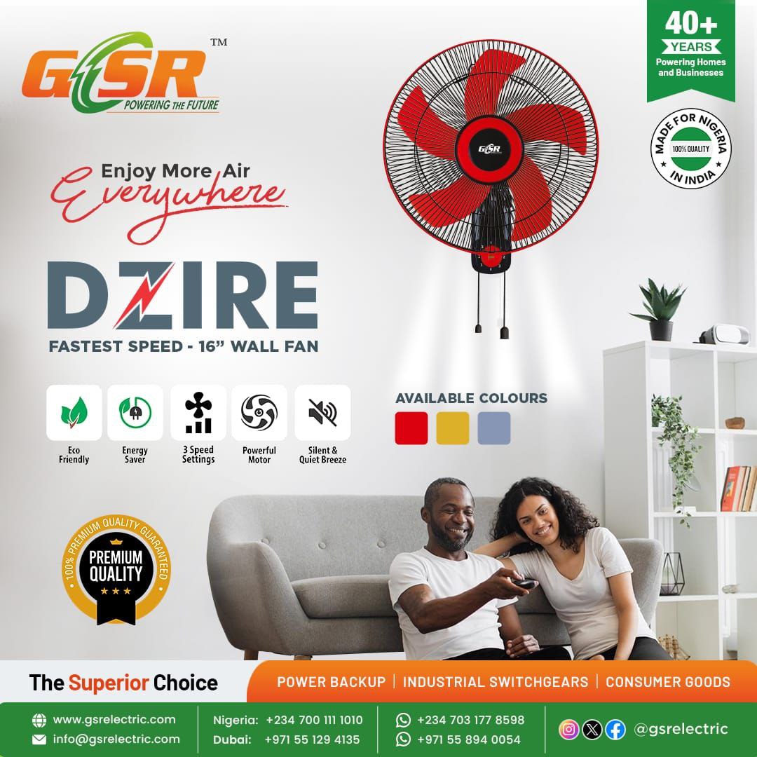 GSR 16INCHES WALL FAN