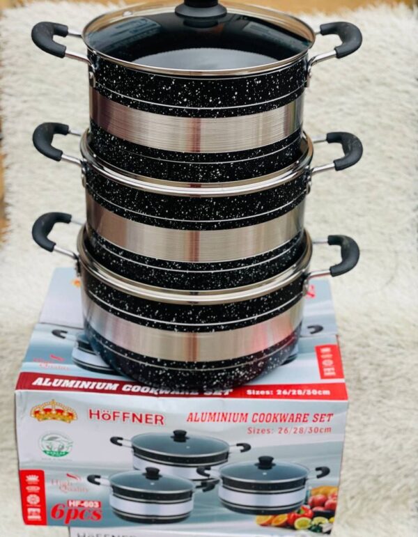 HOFFNER AL COOKWARE SET 26/28/30CM 6PCS HF-603