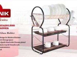 RASHNIK 22 INCHES 3LAYER STAINLESS DISH DRAINER RN-1604