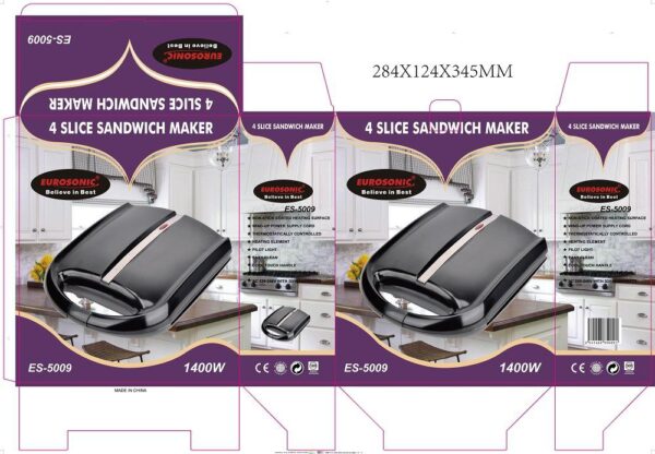 4 SLICE SANDWISH MAKER/TOASTER ES5009