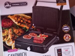MASTER CHEF CROWNSTAR SANDWICH SHAWARMA PANINI GRILL