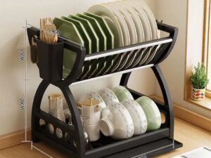 PLASTIC PLATERACK WITH IRON ROD