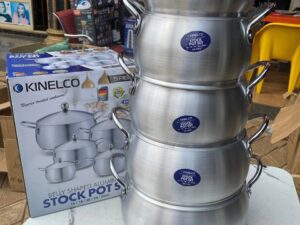 5PCS KINELCO BELLY SHAPE ALUMINIUM PRESSURE POT