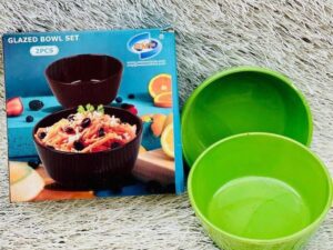 2PCS GLAZED PACKAGED CERAMIC BOWL