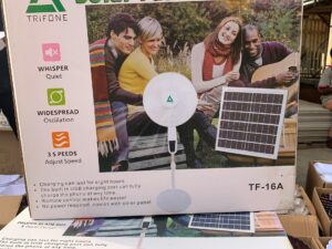 TRIFONE STANDING RECHARGEABLE/SOLAR FAN