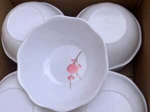 6PCS 8014 QUALITY ROUND FLORAL UNBREAKABLE PLATE