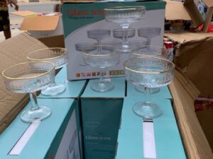 6PCS GOLDEN TIP ICE CREAM GLASSWARE