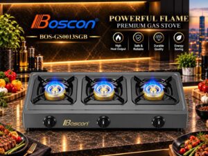 BOSCON PREMIUM 3 BURNER GAS STOVE (STAINLESS)